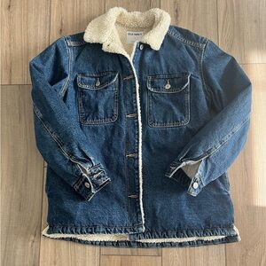 Old Navy Blue Denim Jacket with Sherpa inside